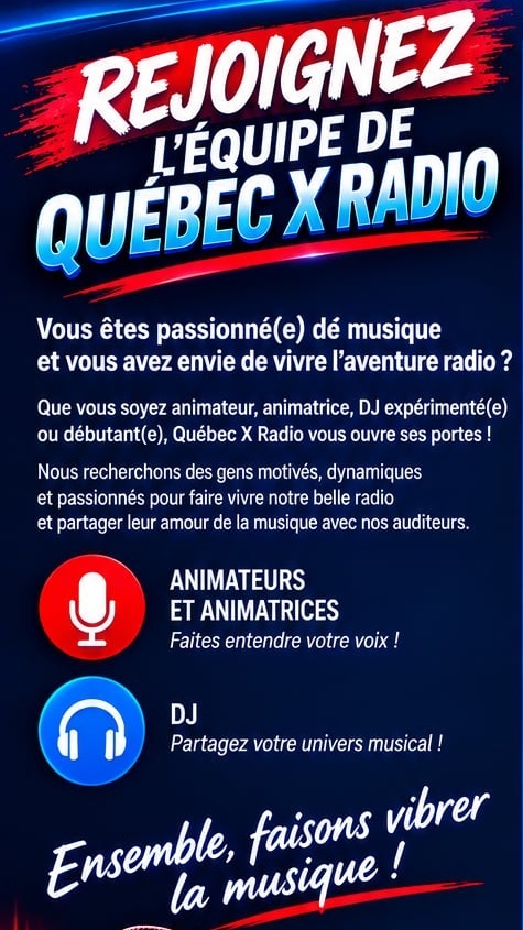 Rejoignez l'équipe de Québec X Radio — animateurs, animatrices et DJ